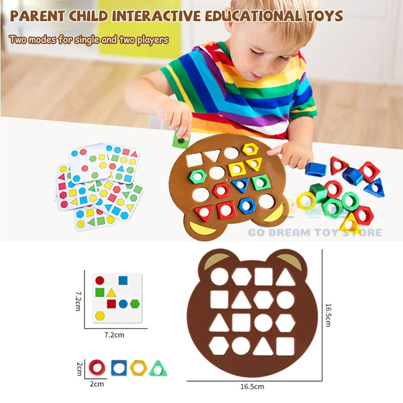 DIY Geometric Shape Color Matching 3D Puzzle Baby Montessori Learning Educational Interactive Battle Game Toys For Children Gift