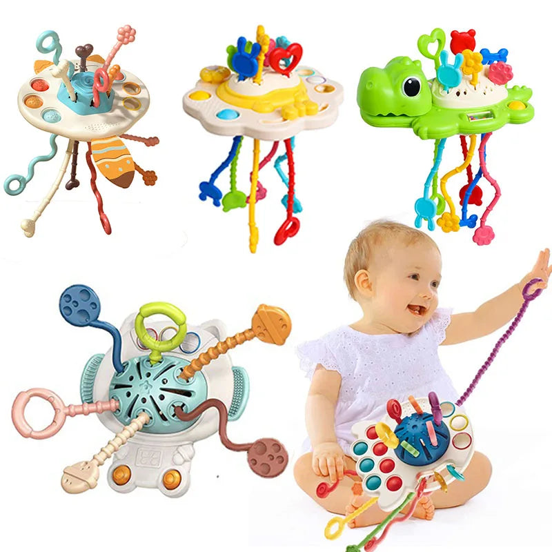 Development Game Fine Motor Sensorial Baby Toy Pull String Montessori Sensory Toys Activity Educational Toys For Kids 1 2 3 Year